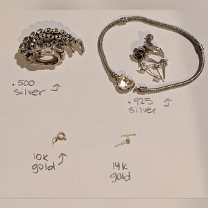 Scrap Silver & Gold Jewellery Lot .500, .925, 10k, 14k